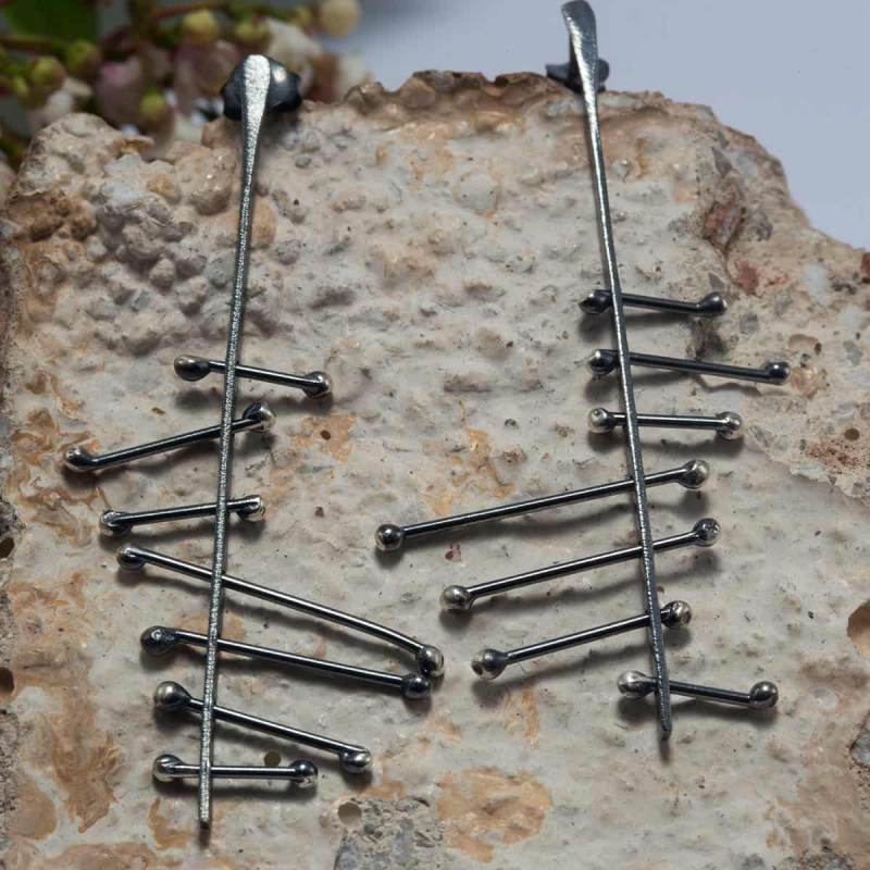 Abaküs Model Gümüş Küpe