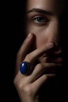 Kurdele Model Lapis Lazuli Taşlı El İşi Yüzük