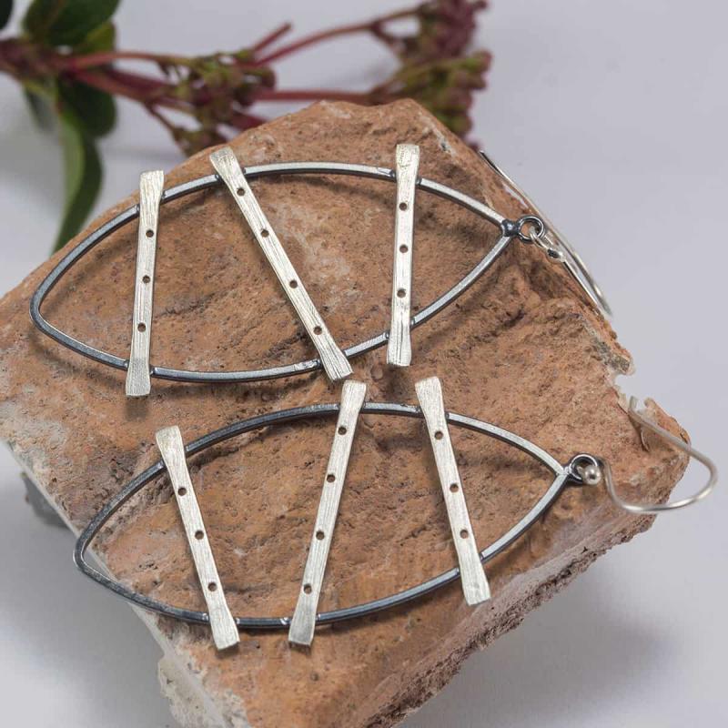 Modern Tasarım Gümüş Küpe