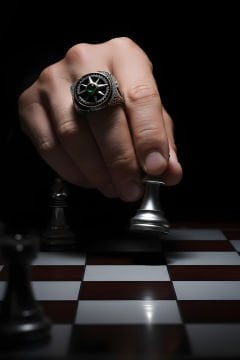 Stres Çarkı Pusula Model Gümüş Erkek Yüzük