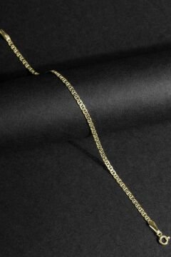 Barlı Forsa Model Gümüş 2,50 mm Genişlik Bileklik 17 Cm - Altın Rengi