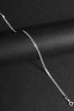 Barlı Forsa Model Gümüş 2,50 mm Genişlik Bileklik 19 Cm - Gümüş Rengi
