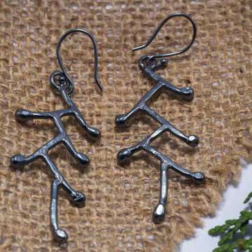 Zikzak Model Gümüş Küpe