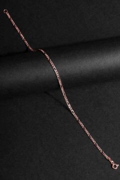 Figaro Model Gümüş 2,20 mm Genişlik Bileklik 17 Cm - Rose Rengi
