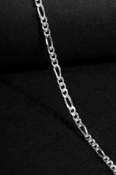 Figaro Model Gümüş 2,20 mm Genişlik Bileklik 18 Cm - Gümüş Rengi