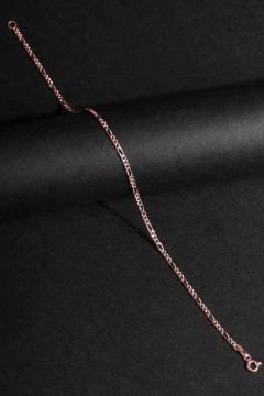 Figaro Model Gümüş 2,20 mm Genişlik Bileklik 18 Cm - Rose Rengi