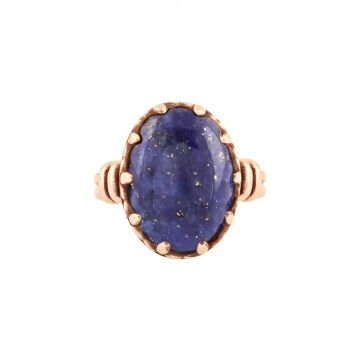 Çift Kol Model Lapis Lazuli Taşlı El İşi Yüzük 10 - Rose Rengi