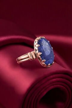 Çift Kol Model Lapis Lazuli Taşlı El İşi Yüzük 10 - Rose Rengi