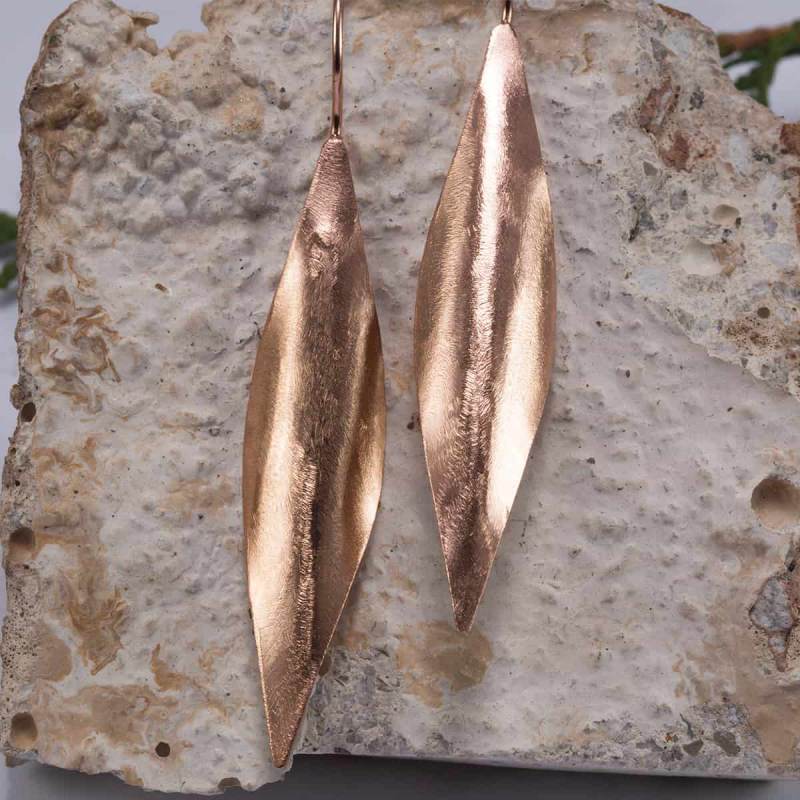 Rose Renkli Sade Gümüş Küpe