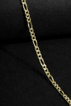 Figaro Model Gümüş 2,20 mm Genişlik Bileklik 19 Cm - Altın Rengi