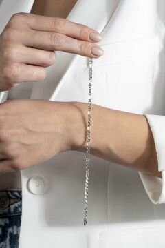 Barlı Figaro Model Gümüş 3,20 mm Genişlik Bileklik