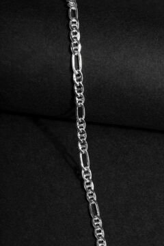 Barlı Figaro Model Gümüş 3,20 mm Genişlik Bileklik