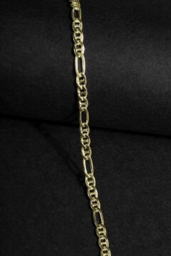 Barlı Figaro Model Gümüş 3,20 mm Genişlik Bileklik 16 Cm - Altın Rengi