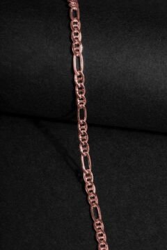 Barlı Figaro Model Gümüş 3,20 mm Genişlik Bileklik 16 Cm - Rose Rengi