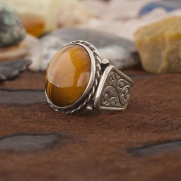 Kaplangözü Taşlı El İşi Gümüş Yüzük