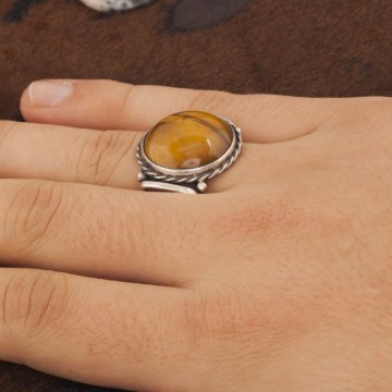 Kaplangözü Taşlı El İşi Gümüş Yüzük