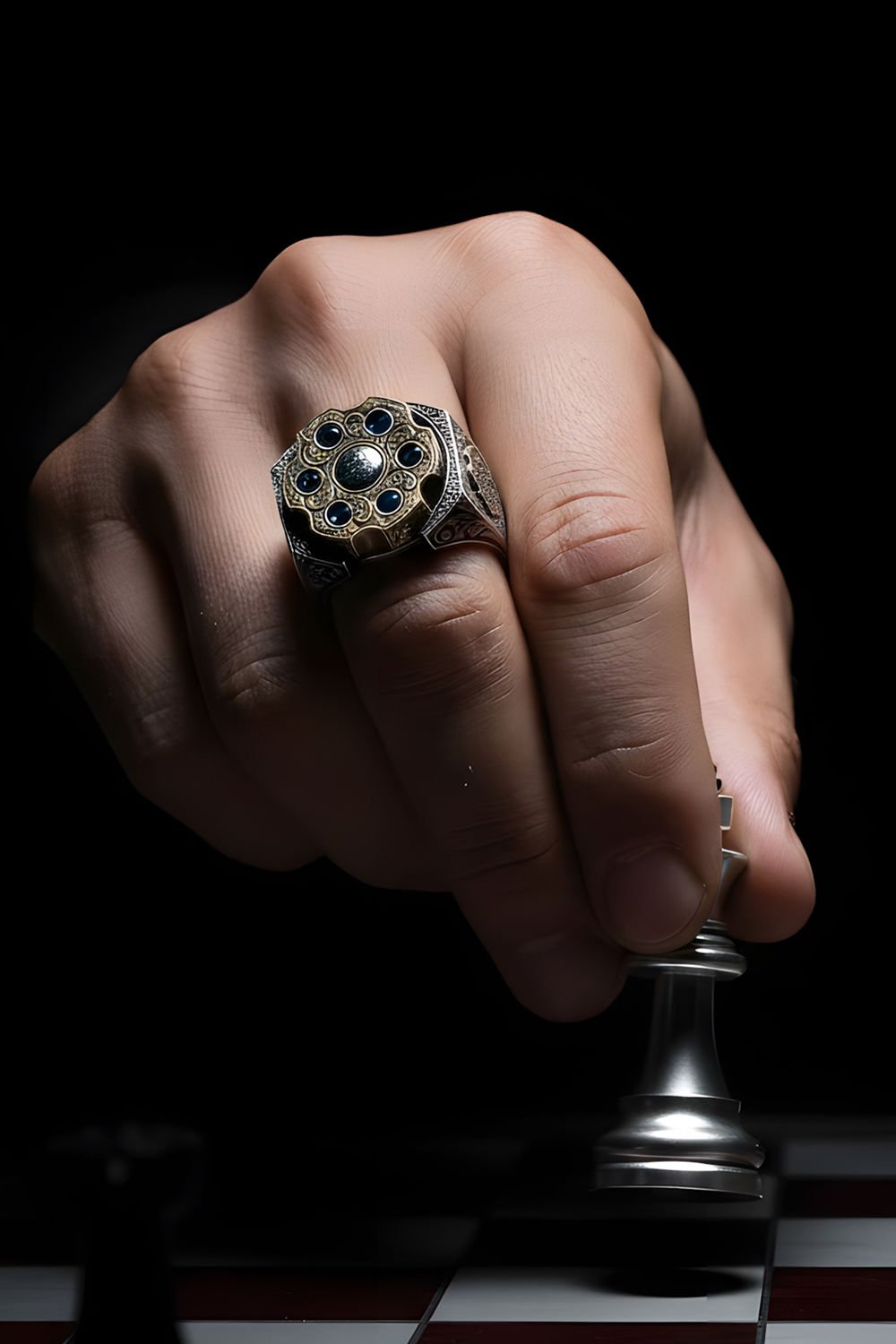 Stres Çarkı Model Safir Renk Zirkon Taşlı Gümüş Yüzük