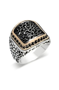 Benekli Model Sade Taşsız Gümüş Yüzük