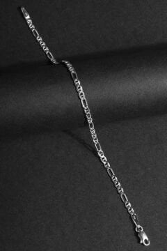 Barlı Figaro Model Gümüş 3,20 mm Genişlik Bileklik 18 Cm - Gümüş Rengi