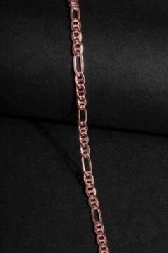 Barlı Figaro Model Gümüş 3,20 mm Genişlik Bileklik 18 Cm - Rose Rengi