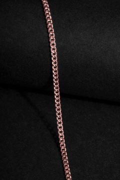 Gurmet Model Gümüş 2,10 mm Genişlik Bileklik 20 Cm - Rose Rengi