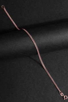 Gurmet Model Gümüş 2,10 mm Genişlik Bileklik 21 Cm - Rose Rengi