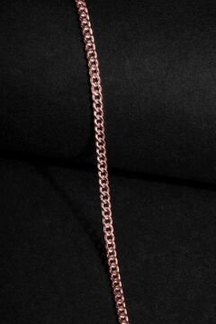 Gurmet Model Gümüş 2,10 mm Genişlik Bileklik 21 Cm - Rose Rengi