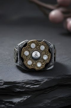 Stres Çarkı Model Zirkon Taşlı Gümüş Erkek Yüzük