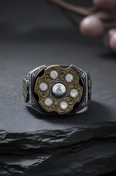 Stres Çarkı Model Zirkon Taşlı Gümüş Erkek Yüzük