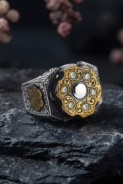 Stres Çarkı Model Zirkon Taşlı Gümüş Erkek Yüzük