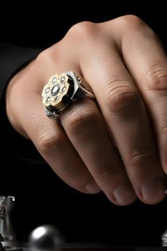 Stres Çarkı Model Zirkon Taşlı Gümüş Erkek Yüzük