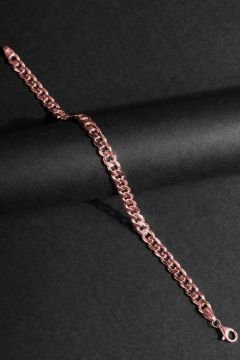 Gurmet Model Gümüş 6,10 mm Genişlik Bileklik 22 Cm - Rose Rengi