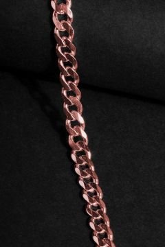 Gurmet Model Gümüş 6,10 mm Genişlik Bileklik 22 Cm - Rose Rengi