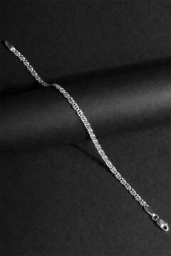 Kaplangözü Model Gümüş 3,35 mm Genişlik Bileklik 21 Cm - Gümüş Rengi