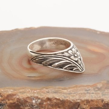 Erzurum Kalem İşi Zihgir El İşi Gümüş Yüzük