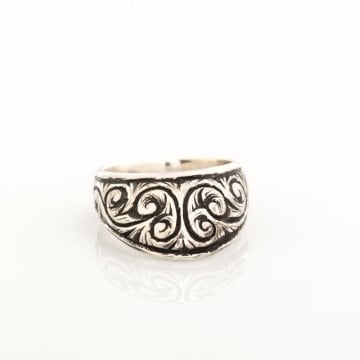 Erzurum Kalem İşi Zihgir El İşi Gümüş Yüzük