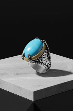 Pençe Model Firüze Taşlı Gümüş Yüzük