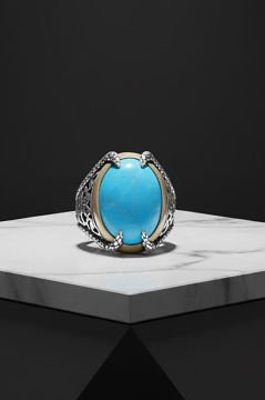 Pençe Model Firüze Taşlı Gümüş Yüzük