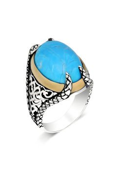 Pençe Model Firüze Taşlı Gümüş Yüzük