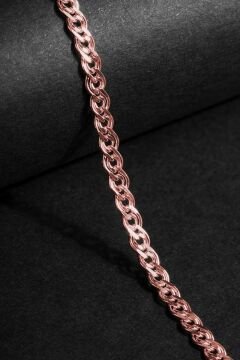 Nonna Model Gümüş 3,75 mm Genişlik Bileklik 22 Cm - Rose Rengi