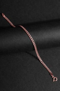 Gurmet Model Gümüş 2,90 mm Genişlik Bileklik 16 Cm - Rose Rengi