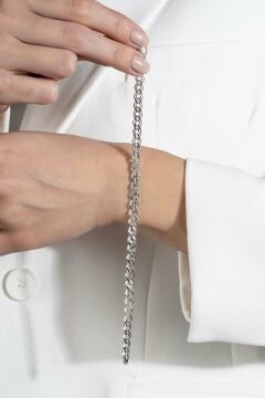 Nonna Model Gümüş 6,10 mm Genişlik Bileklik
