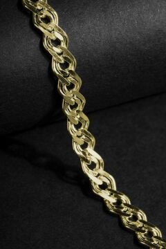 Nonna Model Gümüş 6,10 mm Genişlik Bileklik 16 Cm - Altın Rengi