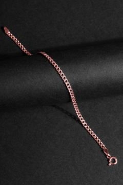Gurmet Model Gümüş 2,90 mm Genişlik Bileklik 19 Cm - Rose Rengi