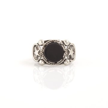 Oniks Taşlı El İşi Gümüş Yüzük