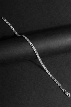 Kaplangözü Model Gümüş 3,35 mm Genişlik Bileklik 16 Cm - Gümüş Rengi