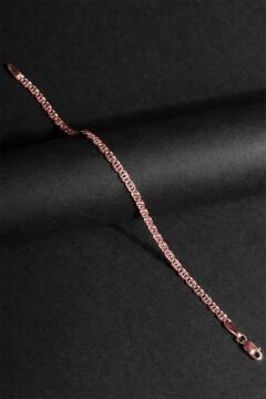 Kaplangözü Model Gümüş 3,35 mm Genişlik Bileklik 17 Cm - Rose Rengi