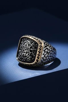 Benekli Model Kadem-i Şerif Model Taşsız Yüzük