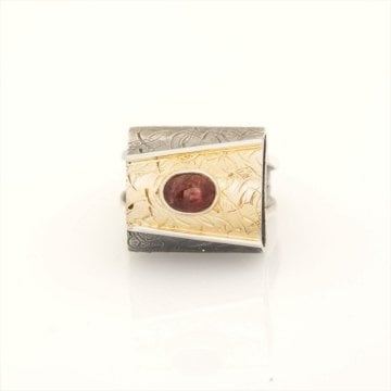 Turmalin Taşlı El İşi Özel Tasarım Gümüş Yüzük