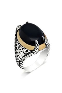Pençe Model Oniks Taşlı Gümüş Yüzük